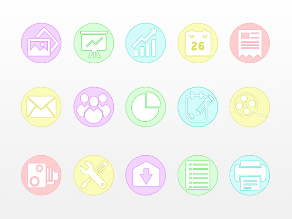 15 Circular Business Infographic Icons Set 6 set round pastel infographic icons circular business icons   